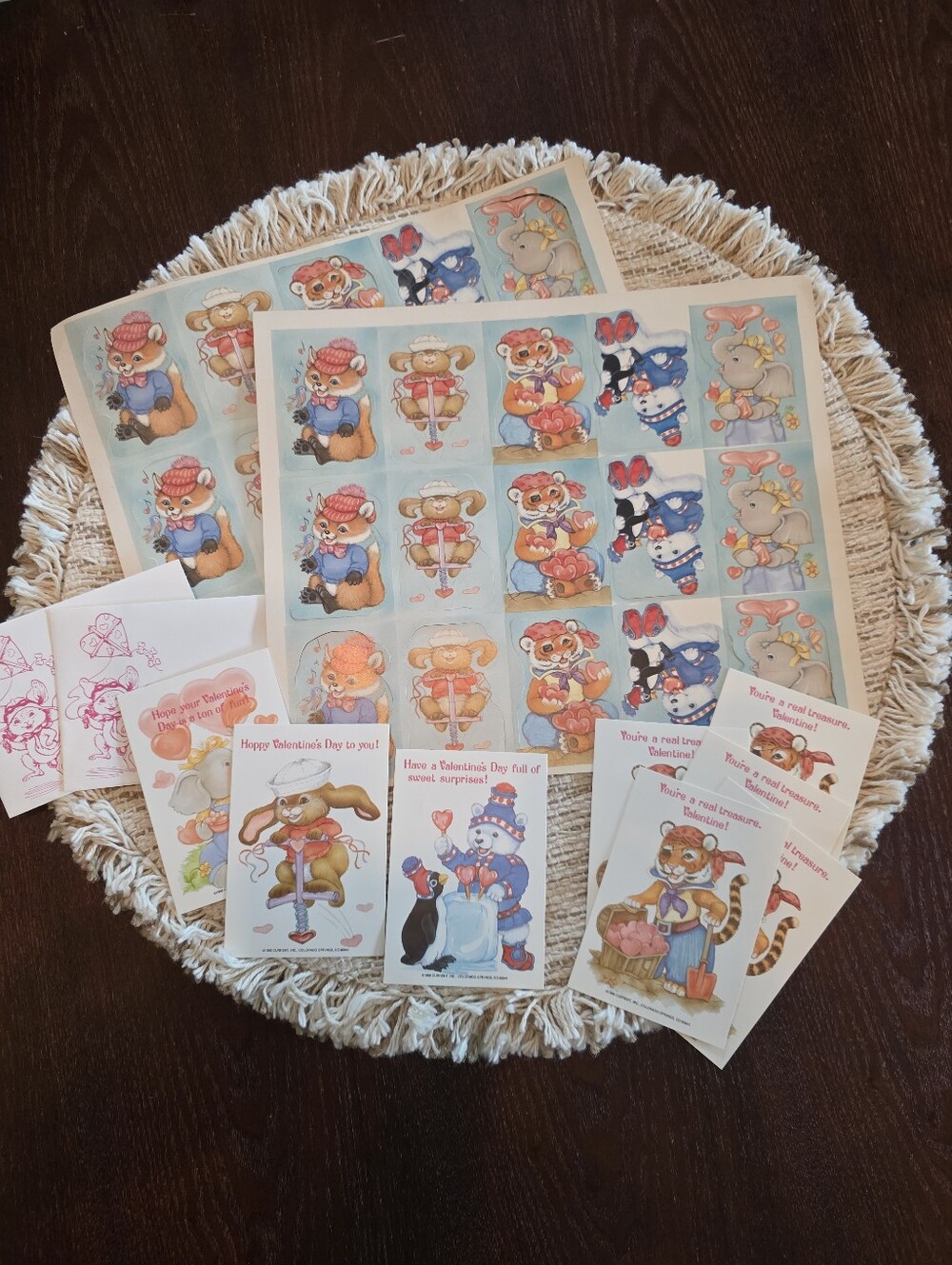 Valentine's Day Cards 1988 Current Brand Vintage Animals